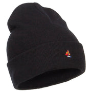 Mini Sailboat Embroidered Long Beanie