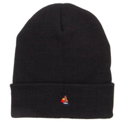 Mini Sailboat Embroidered Long Beanie