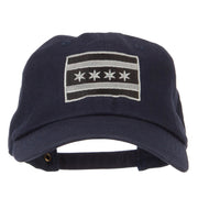 Silver Chicago Flag Embroidered Unstructured Washed Cap