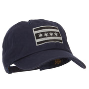 Silver Chicago Flag Embroidered Unstructured Washed Cap