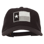 Silver Texas Flag Embroidered Unstructured Washed Cap