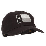 Silver Texas Flag Embroidered Unstructured Washed Cap