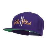 Ski Club Embroidered Snapback Cap