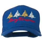 Merry Christmas Trees Embroidered Cap