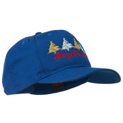 Merry Christmas Trees Embroidered Cap