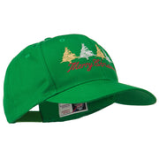 Merry Christmas Trees Embroidered Cap