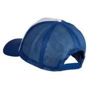 Smile Face Circular Patched Cotton Trucker Cap - Royal OSFM