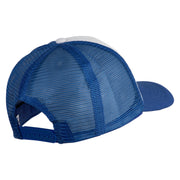 Smile Face Circular Patched Cotton Trucker Cap - Royal OSFM