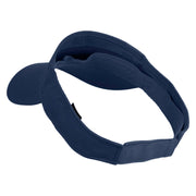 Sailboat Patched Cotton Twill Sun Visor - Navy OSFM