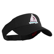Sailboat Patched Cotton Twill Sun Visor - Black OSFM