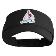 Sailboat Patched Cotton Twill Sun Visor - Black OSFM