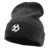 Soccer Play Embroidered 12 Inch Long Knitted Beanie