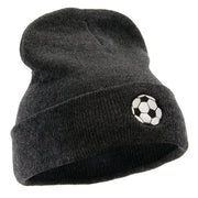 Soccer Play Embroidered 12 Inch Long Knitted Beanie