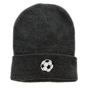 Soccer Play Embroidered 12 Inch Long Knitted Beanie