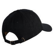 Ginkgo Embroidered Dad Style Unstructured Low Profile 6 panel Cotton Cap - Black OSFM