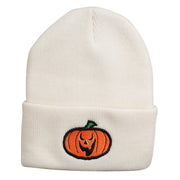 Halloween Scary Jack o Lantern Embroidered Long Beanie