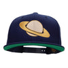 Saturn Silhouette Embroidered Wool Blend Cap