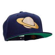 Saturn Silhouette Embroidered Wool Blend Cap