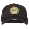 US Army Veteran Circle Embroidered Solid Cotton Mesh Pro Cap