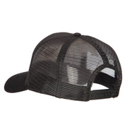 US Army Veteran Circle Embroidered Solid Cotton Mesh Pro Cap