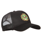 US Army Veteran Circle Embroidered Solid Cotton Mesh Pro Cap