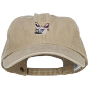 Siamese Cat Embroidered Washed Cotton Twill Cap