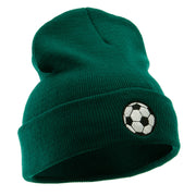 Soccer Play Embroidered 12 Inch Long Knitted Beanie