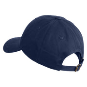 Ginkgo Embroidered Dad Style Unstructured Low Profile 6 panel Cotton Cap - Navy OSFM