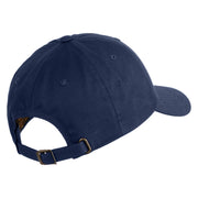 Ginkgo Embroidered Dad Style Unstructured Low Profile 6 panel Cotton Cap - Navy OSFM