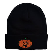 Halloween Scary Jack o Lantern Embroidered Long Beanie