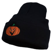 Halloween Scary Jack o Lantern Embroidered Long Beanie