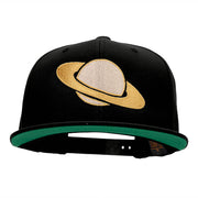 Saturn Silhouette Embroidered Wool Blend Cap