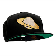 Saturn Silhouette Embroidered Wool Blend Cap