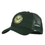 US Army Veteran Circle Embroidered Solid Cotton Mesh Pro Cap