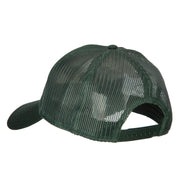 US Army Veteran Circle Embroidered Solid Cotton Mesh Pro Cap