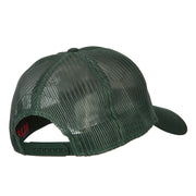 US Army Veteran Circle Embroidered Solid Cotton Mesh Pro Cap