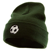 Soccer Play Embroidered 12 Inch Long Knitted Beanie