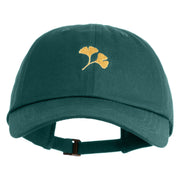 Ginkgo Embroidered Dad Style Unstructured Low Profile 6 panel Cotton Cap - Spruce OSFM
