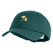 Ginkgo Embroidered Dad Style Unstructured Low Profile 6 panel Cotton Cap - Spruce OSFM