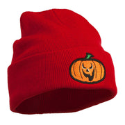 Halloween Scary Jack o Lantern Embroidered Long Beanie