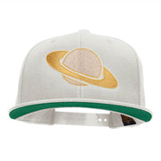 Saturn Silhouette Embroidered Wool Blend Cap