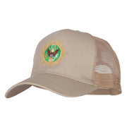 US Army Veteran Circle Embroidered Solid Cotton Mesh Pro Cap