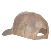 US Army Veteran Circle Embroidered Solid Cotton Mesh Pro Cap