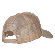 US Army Veteran Circle Embroidered Solid Cotton Mesh Pro Cap