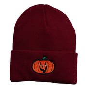 Halloween Scary Jack o Lantern Embroidered Long Beanie