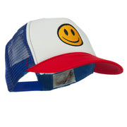 Smile Face Embroidered Foam Mesh Back Cap