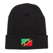 Saint Kitts and Nevis Flag Embroidered Long Beanie