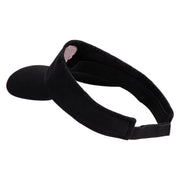 Peony Bloom Embroidered Pro Style Cotton Twill Washed Visor - Black OSFM