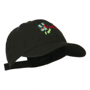 USA State Alaska Flower Embroidered Low Profile Cotton Cap