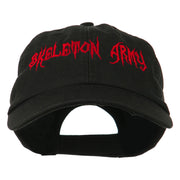 Halloween Skeleton Army Embroidered Low Profile Washed Cap